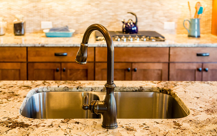 granite countertops undermount sink